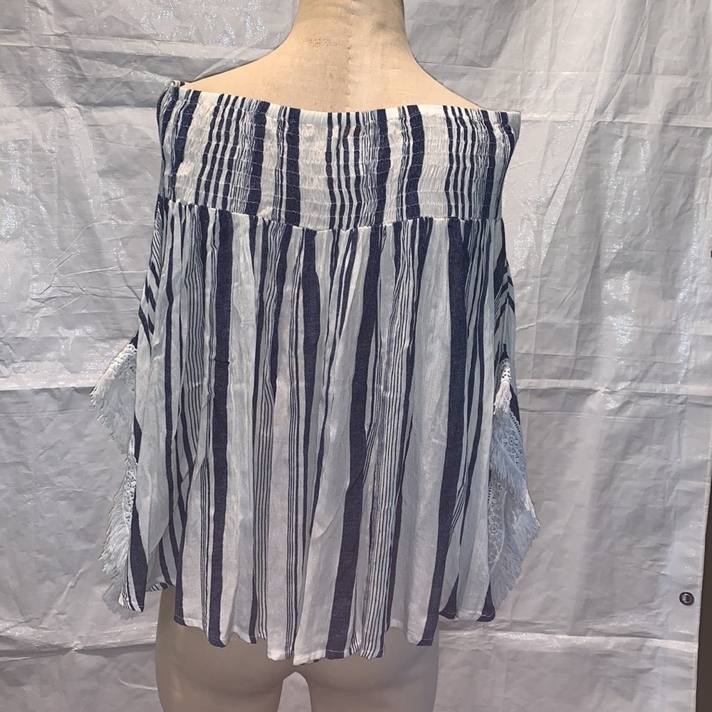 Mudpie off-shoulder smocked striped top, NWT, Medium